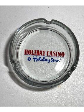 Vintage Holiday Casino Las Vegas Glass Ashtray Holiday Inn Memorabilia Vtg
